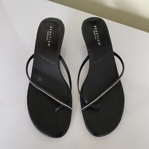 Kenneth Cole Reaction Shoes Womens Size 7.5 Sandals Heels Rhinestone Slip On Y2K